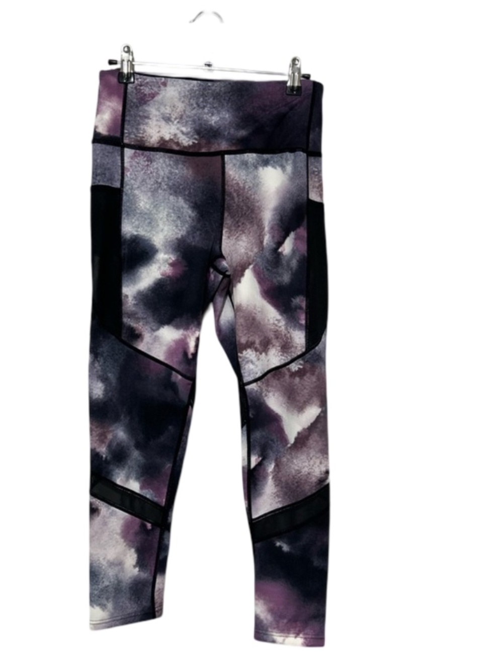 Size Large Tie-Dye Active Leggings Purple/Black